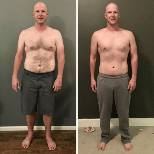 Nick’s original before and after transformation photos